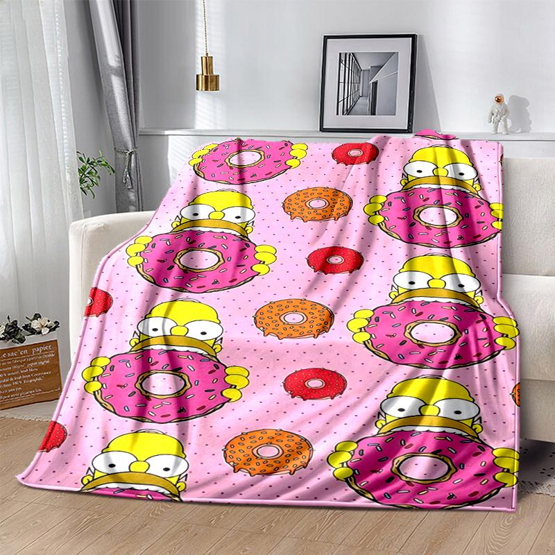 1Pc Simpsons Donut Blanket Soft And Comfortable Casual Warm Camping Travel Christmas Halloween Gift M921903