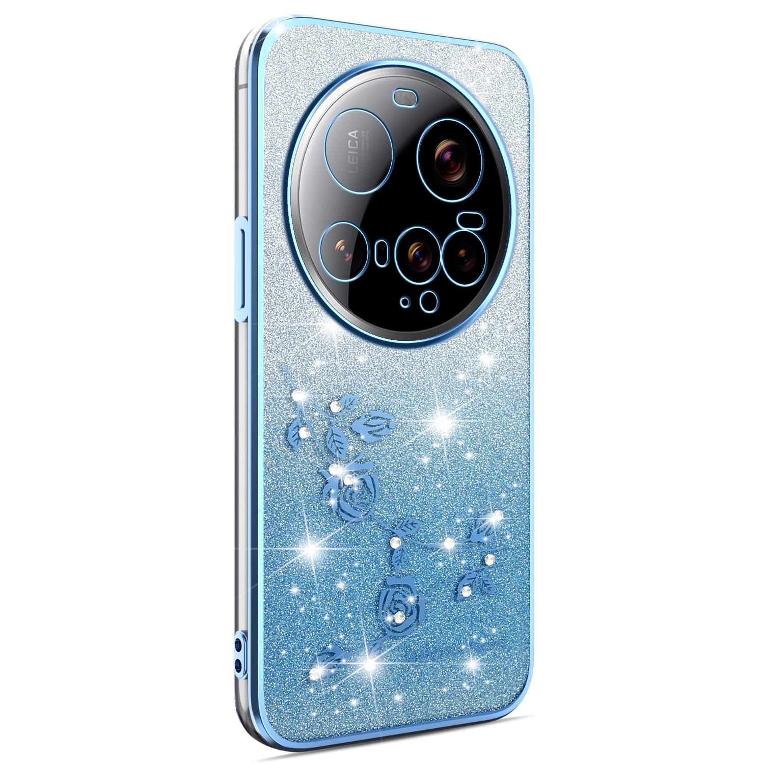 

KADEM For Xiaomi 15 Ultra Case Flower TPU Flexible Gradient Phone Cover Blue