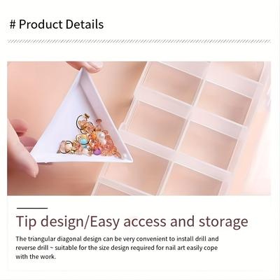 4 Stück Dreieckige Perlen-Aufbewiplatte, Schmuck-Aufbewahrungsschale Für Nail Art Strasssteine Haushalts-Aufbewahrungs-Organizer Für Schlafzimmer Badezimmer