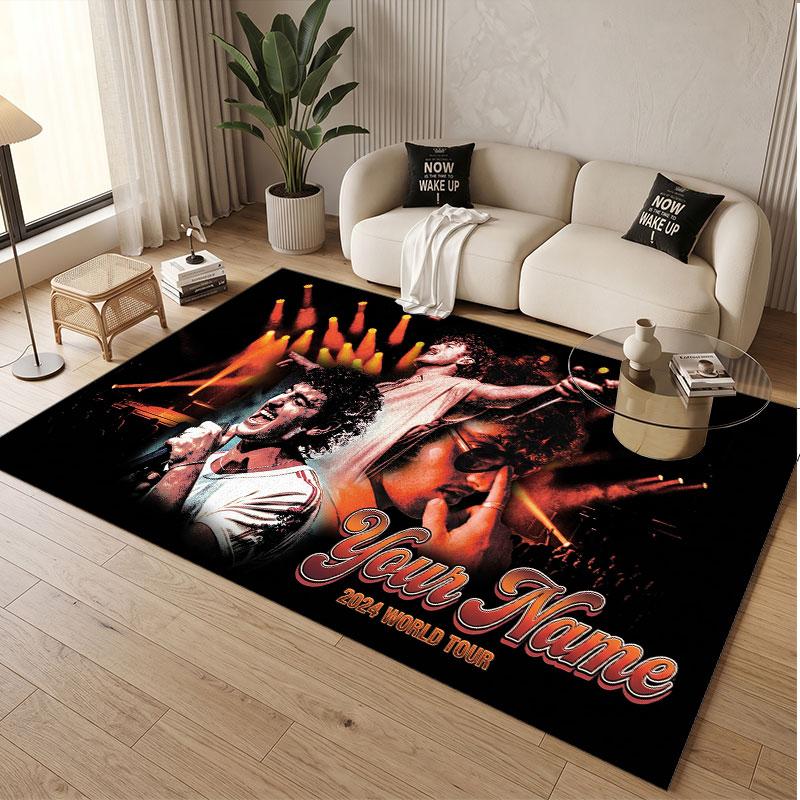 Custom Name Crystal Velvet Rug,Benson Boone Comfortable Anti Slip Floor Mat For Room Decoration