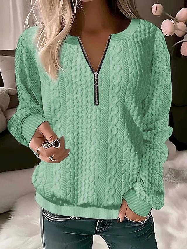 2025 Herbst und Winter Damen Pullover Vier-in-Eins Gesteppter Freizeitpullover Reißverschluss-Pullover