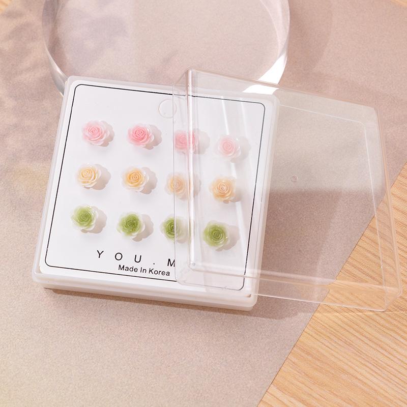 Ohrstecker aus Rosenharz: Hypoallergenes Damen Schmuckset