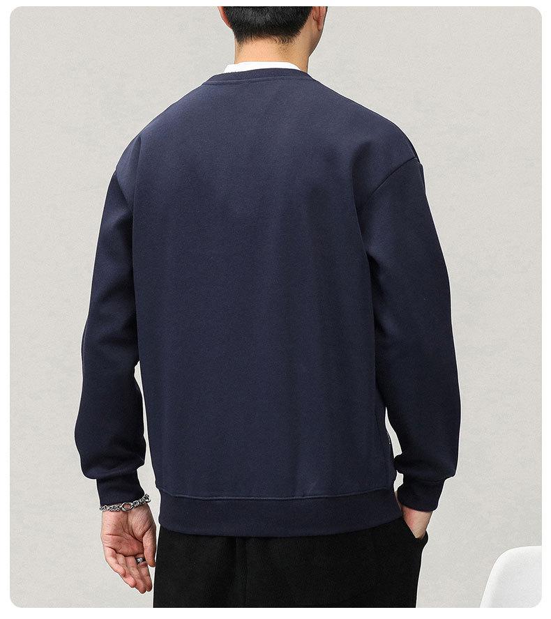 2025 A/W Men's Heavyweight Crewneck Sweatshirt: Trendy, Embroidered, Loose-fit, Versatile Casual Sportswear