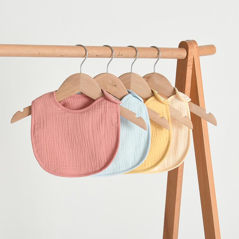 Crepe Six-Layer Solid Color All-Cotton Newborn U-Shaped Bib
