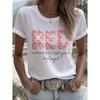 Hot Sale Womens Red Friday Print TShirts Summer Short Sleeve Tops Casual Round Neck Tees