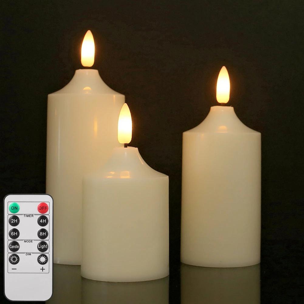 LED Flameless Candles with Remote Control Flickering Waterproof Electric Candle LED Tealights for Halloween Christmas Home Decor