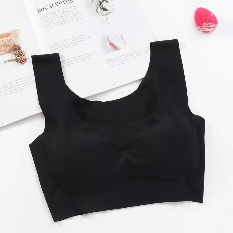 Women s Ice Silk Seamless Vest Bra, Wirefree Padded Comfort Bralette For Sports, Sleep & Daily Wear L