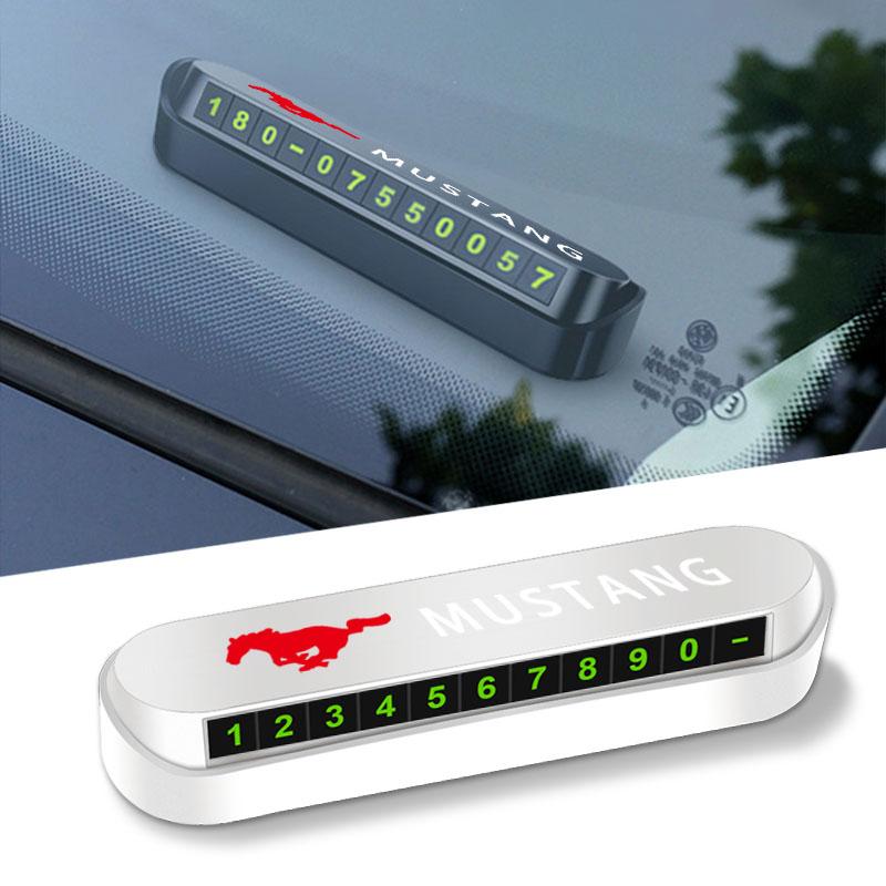 1Pcs Car Temporary Parking Card Sticker Phone Number Card Plate For Ford Mustang F10 Zapatillas Miniatura Gt Shelby 2005 2015 Mujer 2012 Kuga