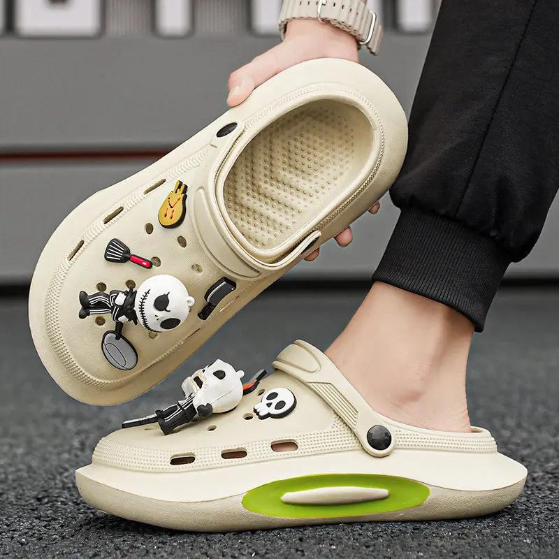Fashion Man Sandals Beach Summer 2024 Shoes For Men Hole 39 V Number 41 Non-slip Cheap Clearance Korean Style Wholesale Casual Big Size