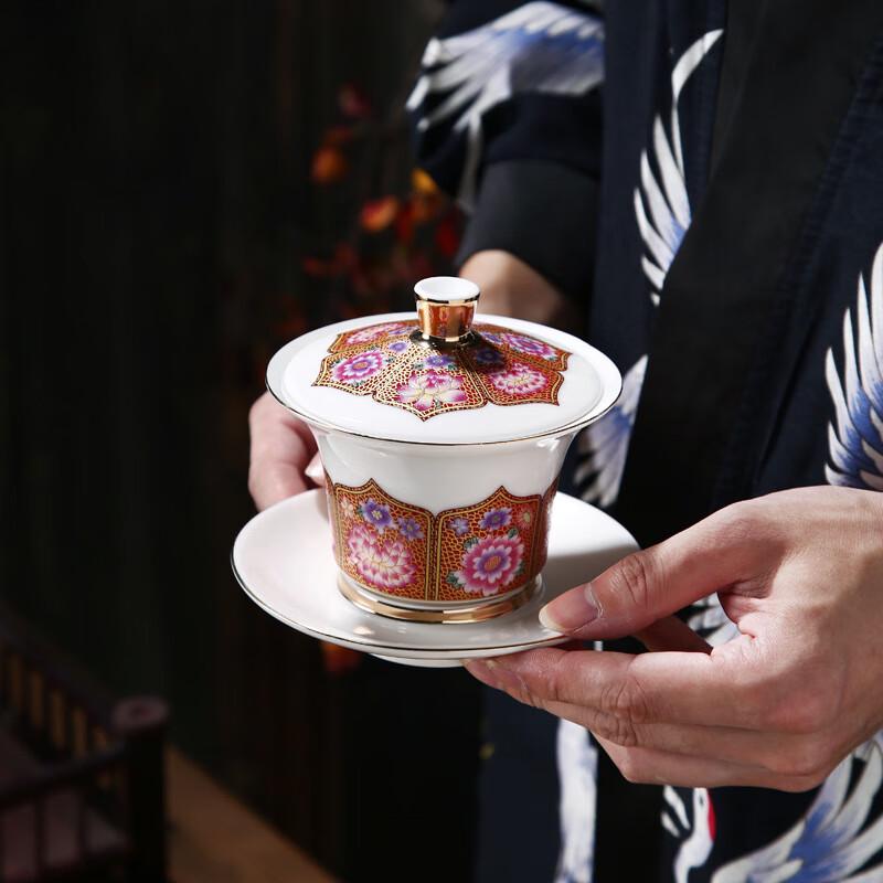 Chaxun White Porcelain Cloisonné Enamel Gaiwan - Imperial Yellow