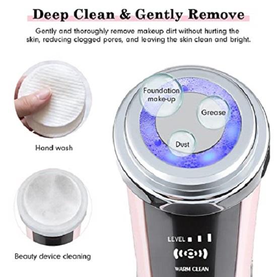 Face Massage Machine for Facial Ultrasound LED Light Therapy EMS Facial Massager Electric, Double Chin Reducer, Skin Lifting Device  Wrinkle Remover
