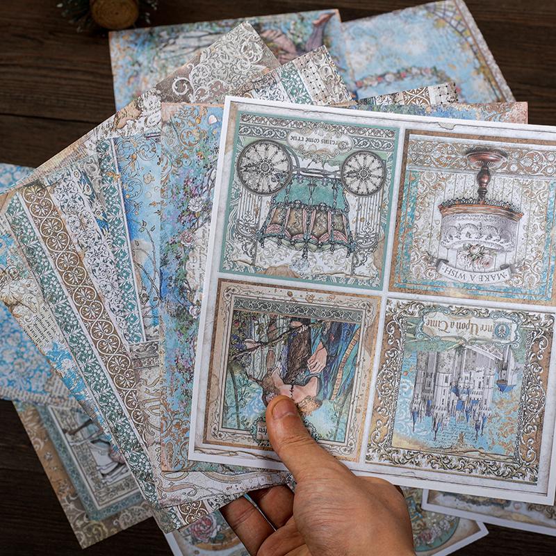 Large Retro Double-Sided Adhesive Journal Base and Decorative Background Paper Stickers