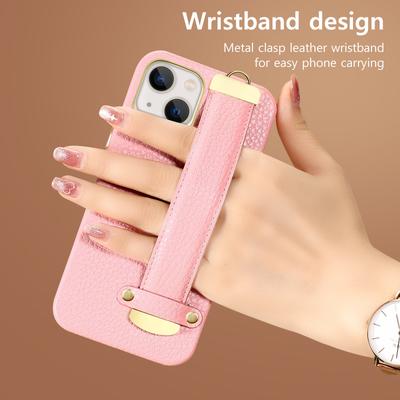 LANGSIDI Leather Stand Phone Case For iPhone 13 12 Pro Max 13pro 13 Mini Luxury 360 Full Protection Back Cover with Wrist Strap