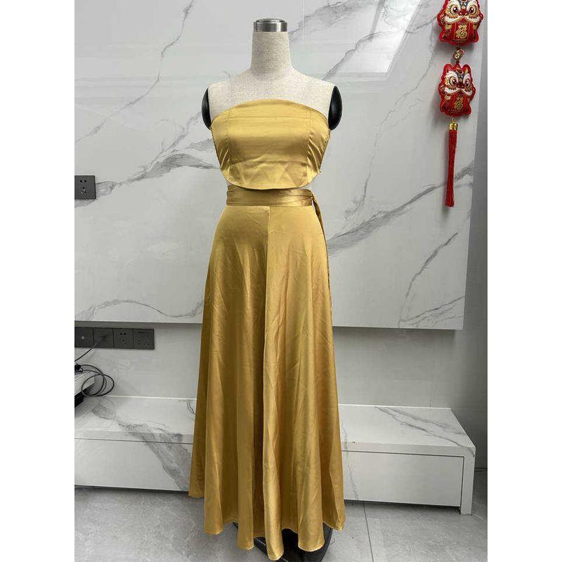 and American Foreign Trade Cross-Border Summer Tube Top Sexy Top High Waist One-Piece Skirt Formal Dress Light Luxury Formal Dress Vacation Skirt