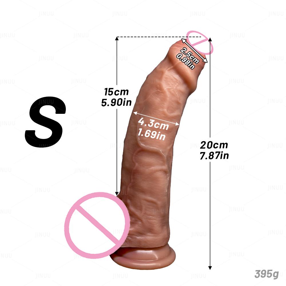 Oversized Soft Realistic Thick Dildo Gay Sex Toy for Women Suction Cup Anal Plug G Spot Masturbator Foreskin Silicone Penis Waterproof & Easy To Clean
