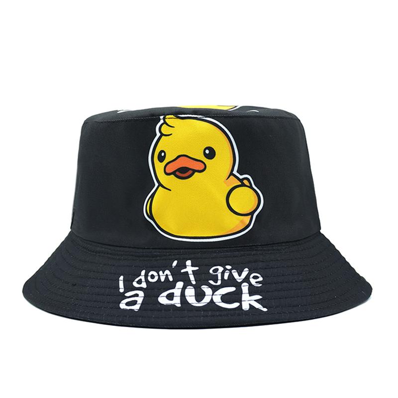 Bocca Kreslená kachna Kbelíková čepice Žlutý vzor kachen Rybářská Unisex klobouk Oboustranný Panama klobouk Čepice pro Unisex a ženy Venkovní sluneční clona