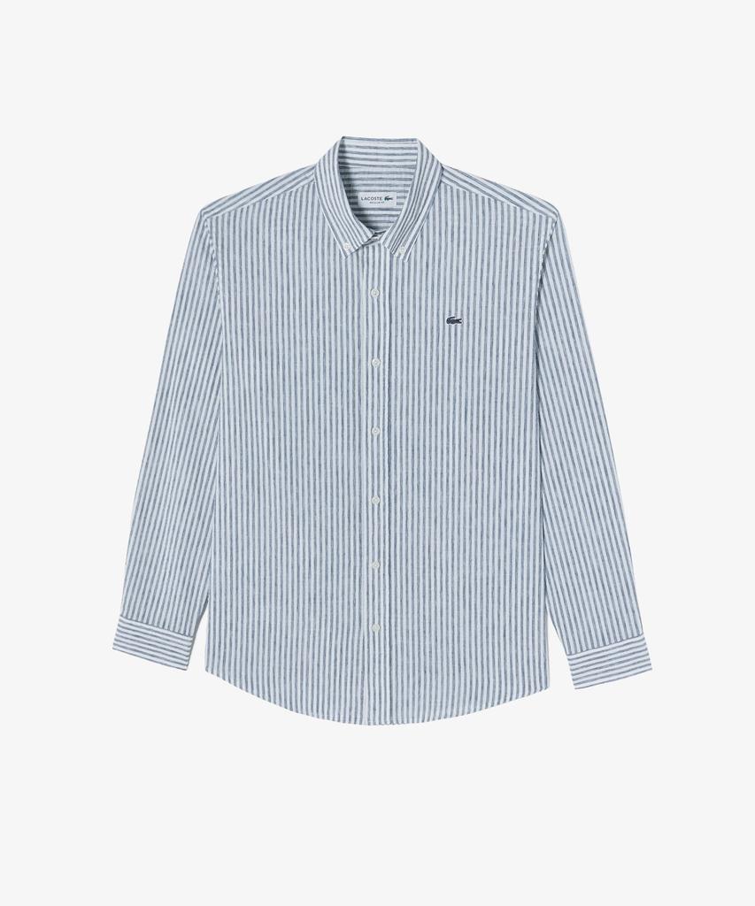 LACOSTE Men'S Linen Blend Striped Shirt Ch838E-56G 166