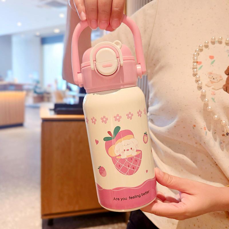 Kids Insulated Water Bottle With Straw And 316 Stainless Steel For School And Travel