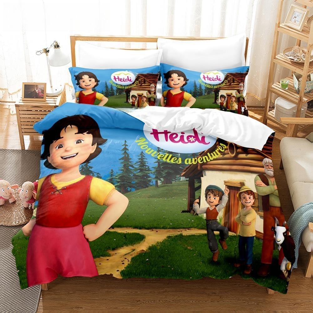 3D Print Anime Heidi, Girl of the Alps Bedding Set Single Twin Full Queen King Size Bed Set Adult Kid Bedroom Duvet cover Sets