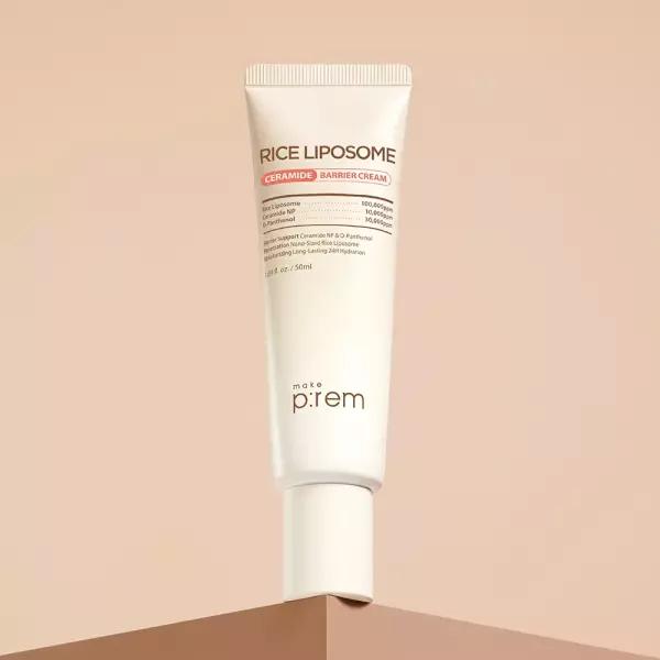 Make P:REM Rice Liposome Ceramide Barrier Cream 50ml: 25-layer moisturizing barrier preserving the nutrients of rice