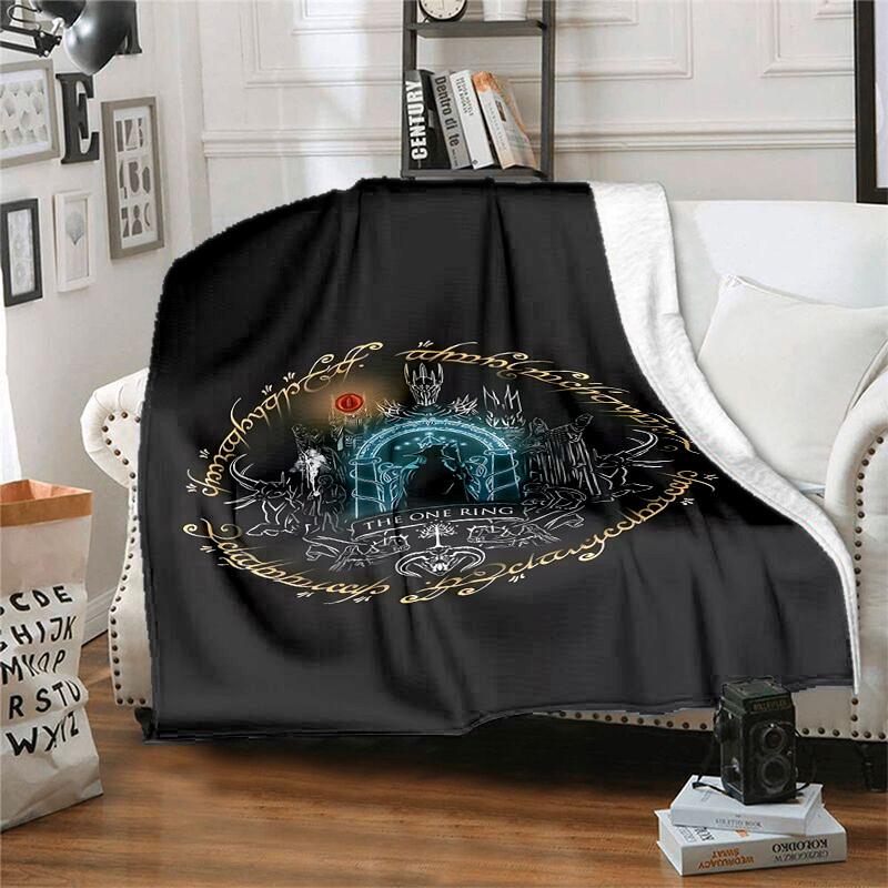 1pc The One Ring Cartoon Blanket,Portable Throw for Travel & Camping, All Season Cozy Blanket,Ideal Gift