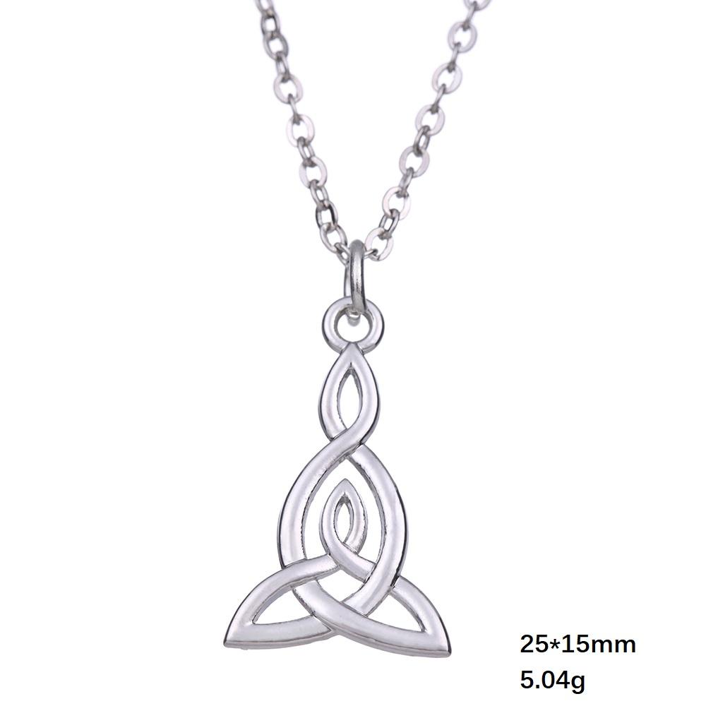 Celtics Liebesknoten Geometrischer Anhänger Halskette Antik Silber Triquetra Kette Halskette Amulett Schmuck Geschenk für Frauen
