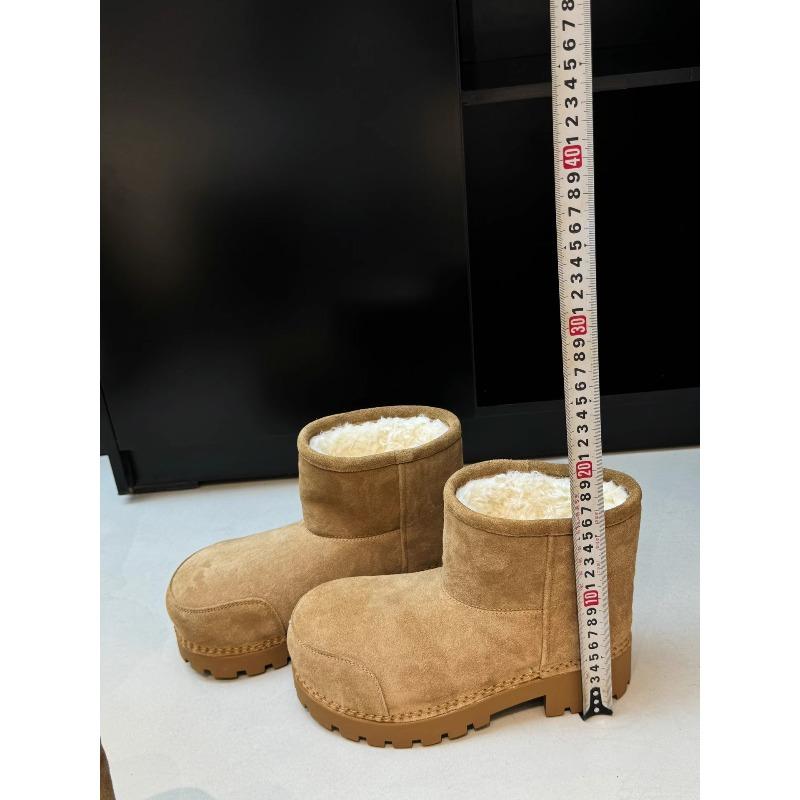 Autumn and Winter Thickness One-pedal Piled Thickened Warm Snow Boots Casual Versatile Short Medium Tube Fluffy Women's Cotton Shoes