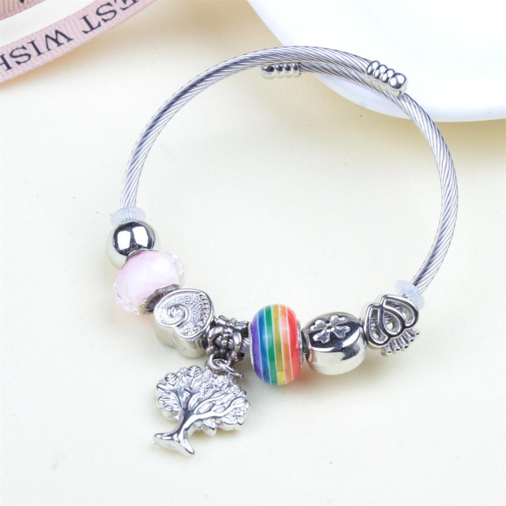 Beaded Bracelet Bangle Multi Element Stainless Steel Copper Alloy Open Spring Snake Bone Chain