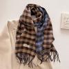 Autumn and Winter New Fashion Plaid Scarf Men and Women Versatile Warm Shawl Versatile Thickened Couple Scarf