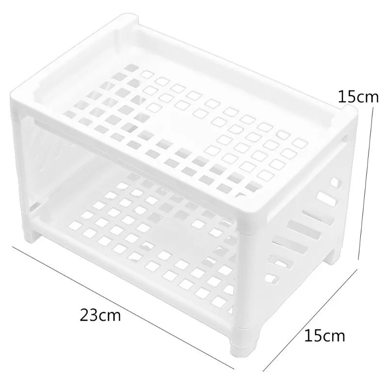 New Multifunctional Double-layer Storage Rack Shelf Plastic Rectangular Desk Desktop Shelves Cosmetic Sundries Organizer Holders