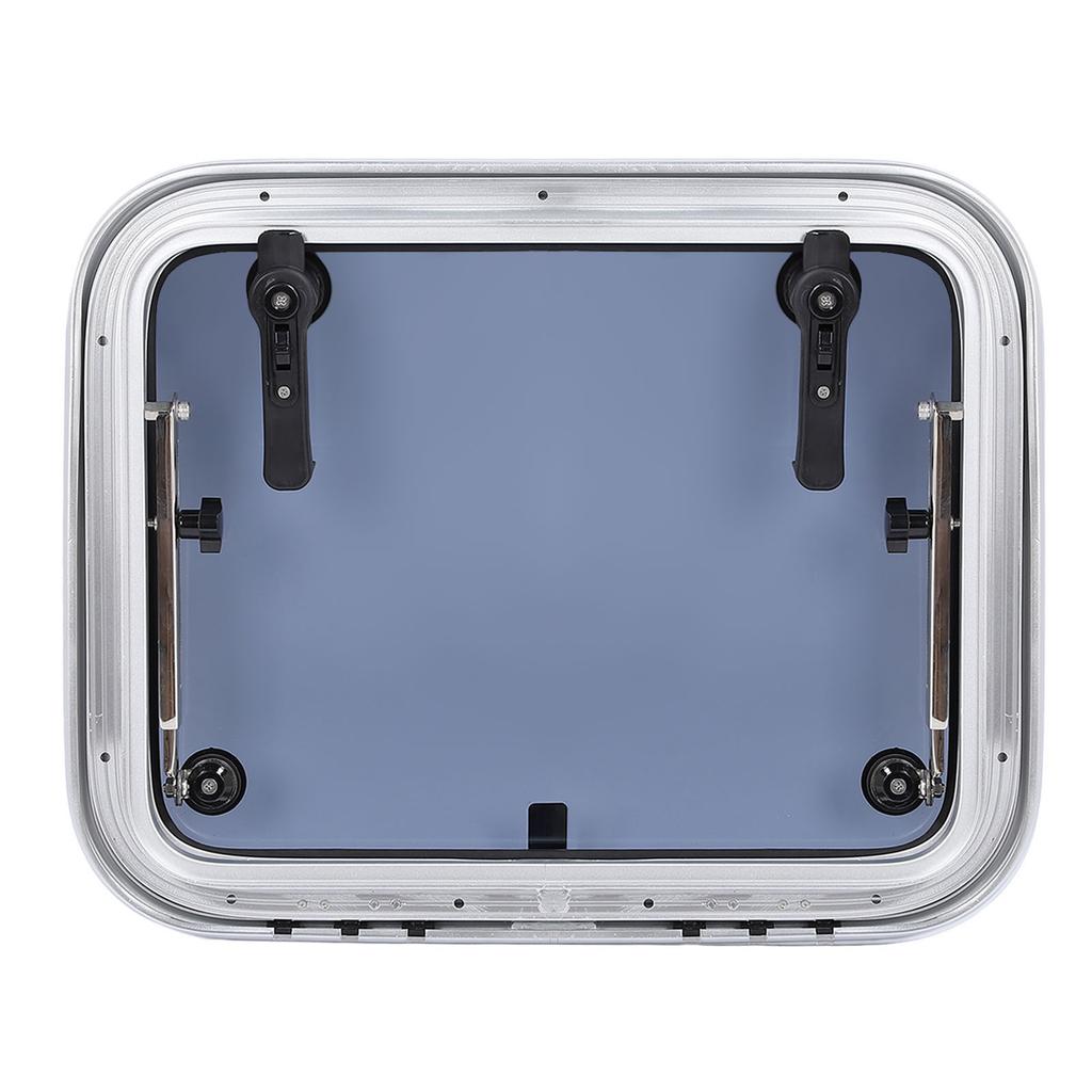 Marine Hatch Porthole Window 17 X 21in Square Heavy Duty Aluminum Alloy Deck Hatch Window with Support Rod and Handle for Yacht RV