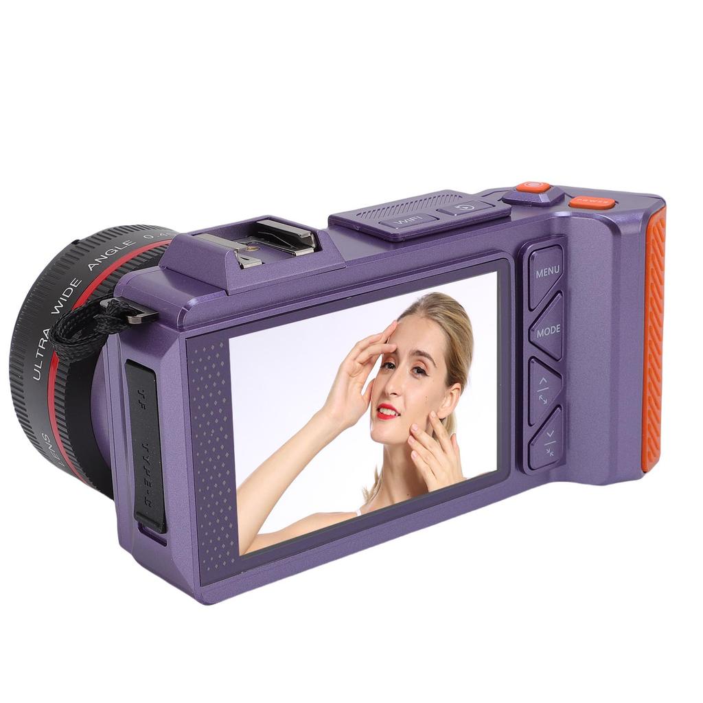 Digital Camera 4K 70MP 50X Zoom Auto   Wide Angle F1.8   Camera With Double Screen Flash for Travel