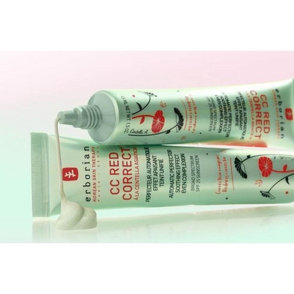 Erborian Red Correct CC Cream SPF25 15ml – Krem korygujący kolor, Neutralizator zaczerwienień, Centella Asiatica, Koreański