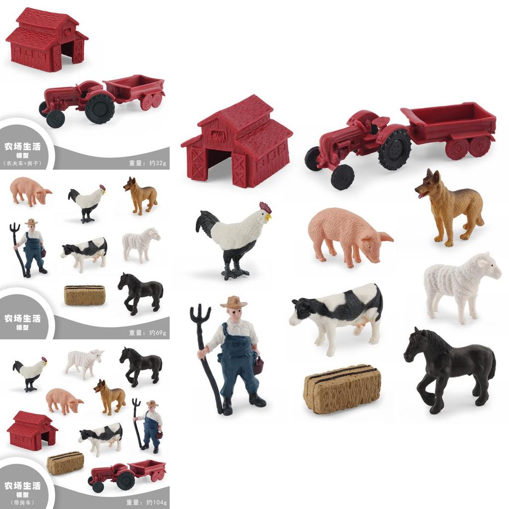 Bauernhofleben Tierfiguren Set PVC Bauernhof Szene Modell Für Kinderspiel und Sammlung