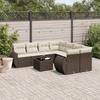 Vidaxl 9-Cz. Conjunto de Muebles de Jardín con Cojines, Marrón, Ratán Sintético