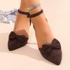2026 Neue Mode Schleife Verziert Damen High Heel Sandalen Sommer Einfarbige Elegante Spitze Trendiger Taschenabsatz Sandalen