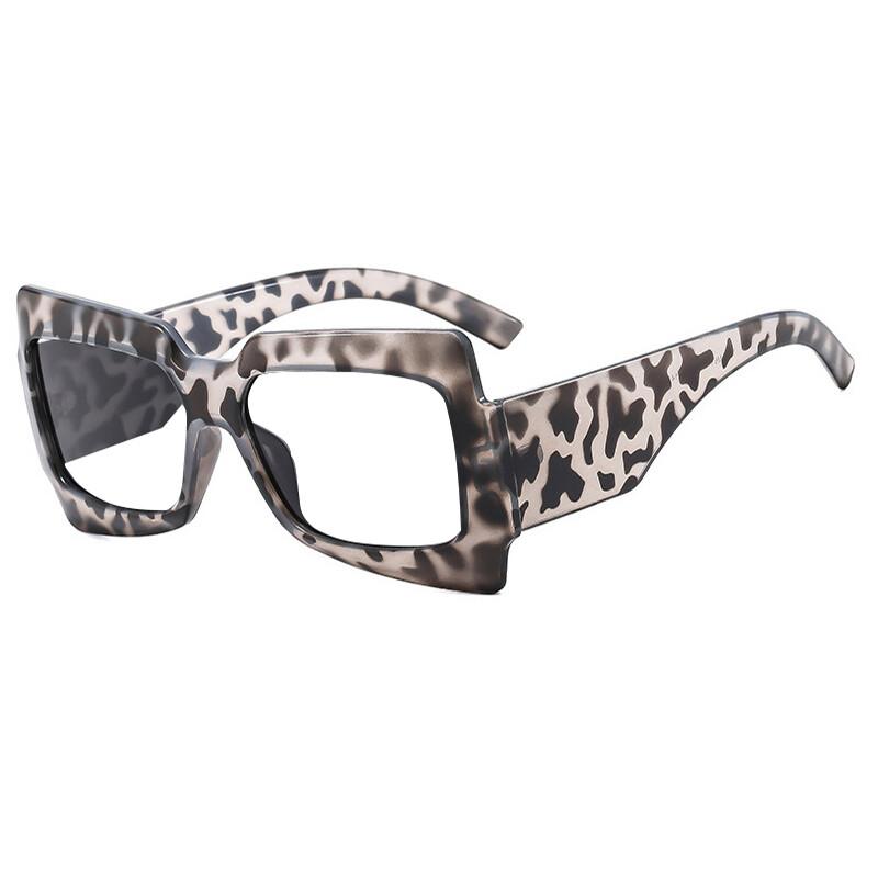 Oversized Square Reading Glasses Anti Blue Light Large Frame Leopard Green Eyeglasses High-definition Presbyopia Eyewear