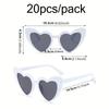 20 White Heart-shaped Glasses Women's Only Retro Bachelor Party and Wedding Party Accessories Suitable for Birthdays Parties