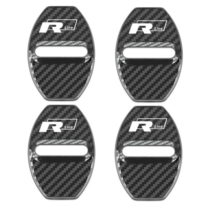 WGLRK1 4Pcs for Volkswagen VW Rline Jetta Santana Golf Polo Lavida Tiguan T-Cross Passat Bora Car Door Lock Cover Protect Buckle Case