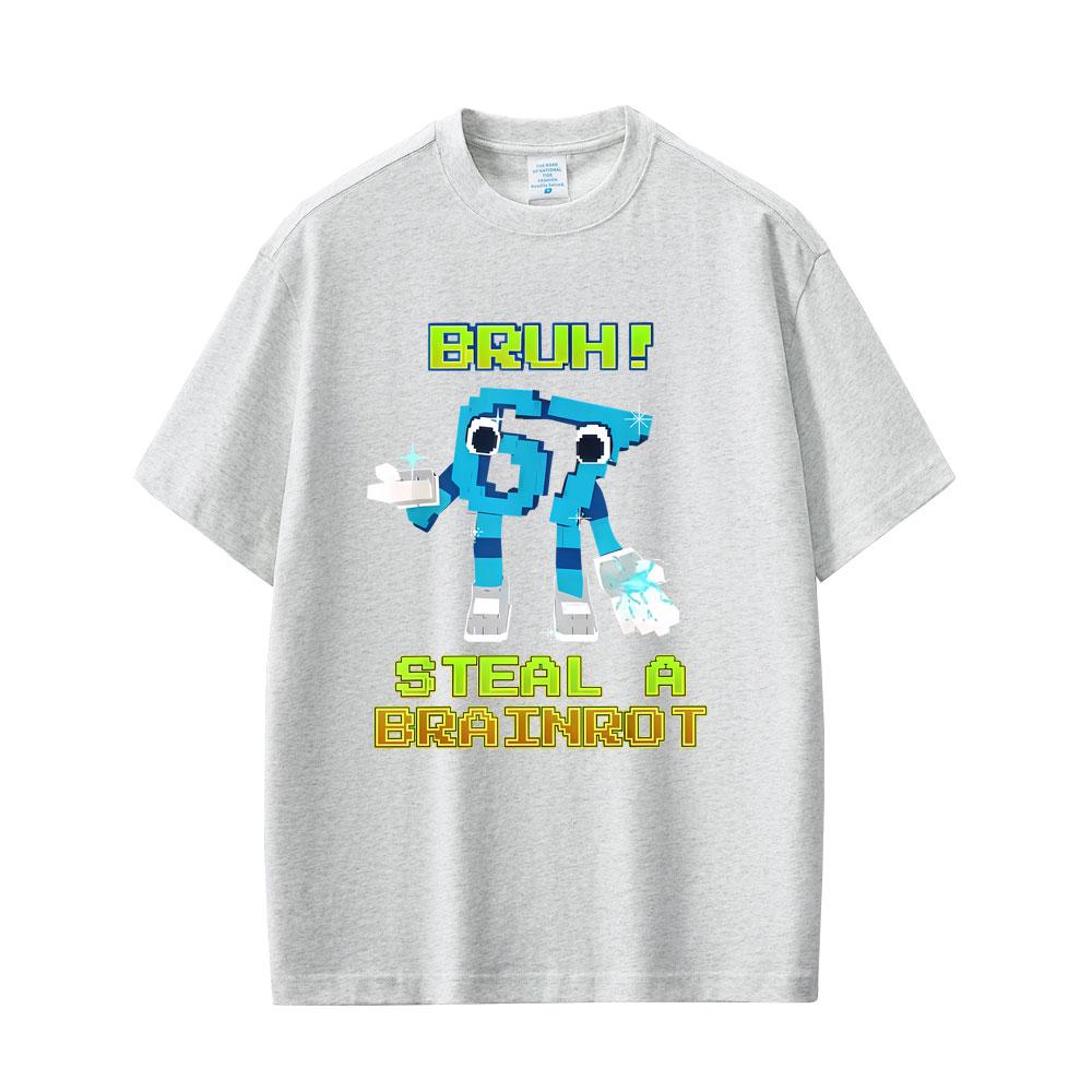 Funny Italian Brainrot Six Seven 67 Number Graphic Tshirt Bruh Steal A Bratnrot T Shirts Unisexs Women Casual Oversized Tshirts