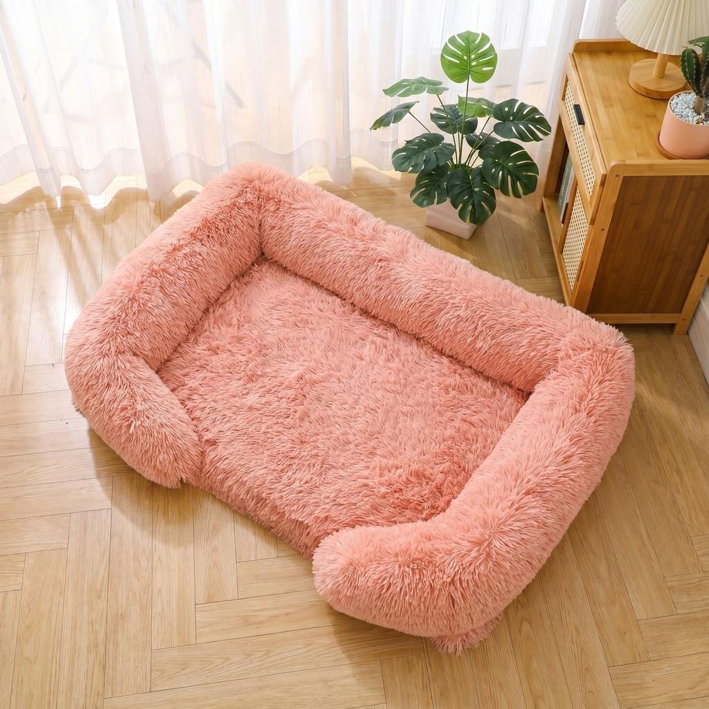 Winter Plush Memory Foam Pet Bed with Removable Cover