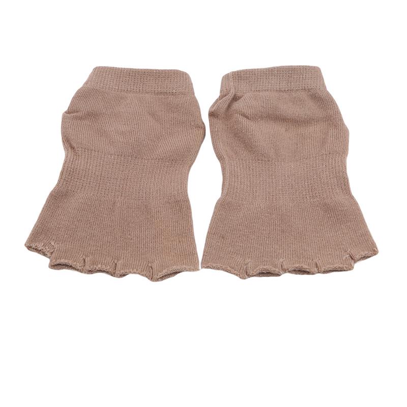 1 Pair Yoga Socks Five-Finger Socks Women's Non-slip Pilates Sports Socks Fitness Ballet Yoga Durable Half Toe Socks