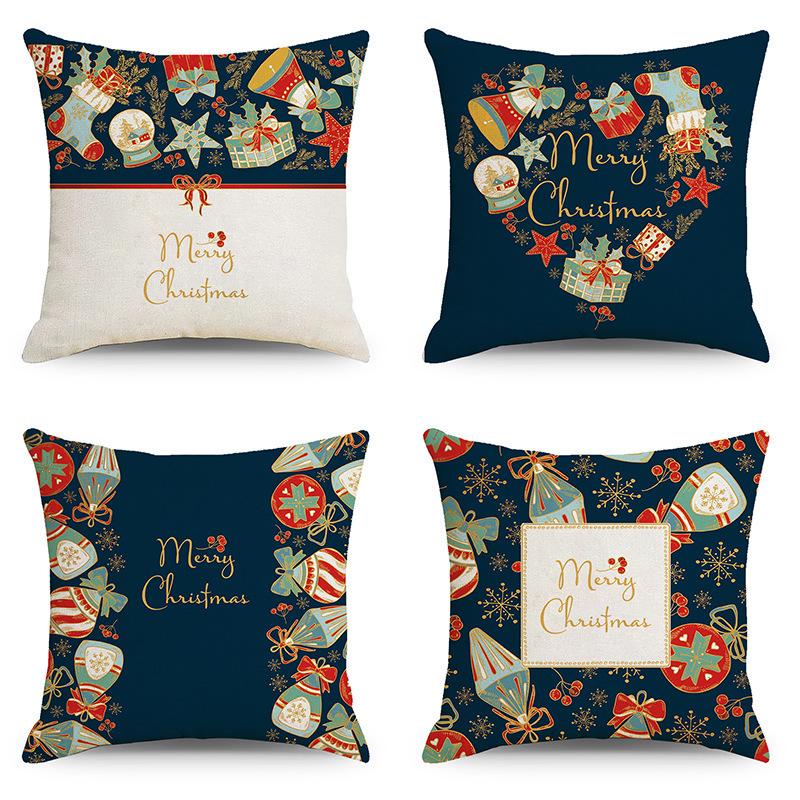 Christmas Linen Pillowcase: Home Sofa Decor & Car Lumbar Support Cushion Cover