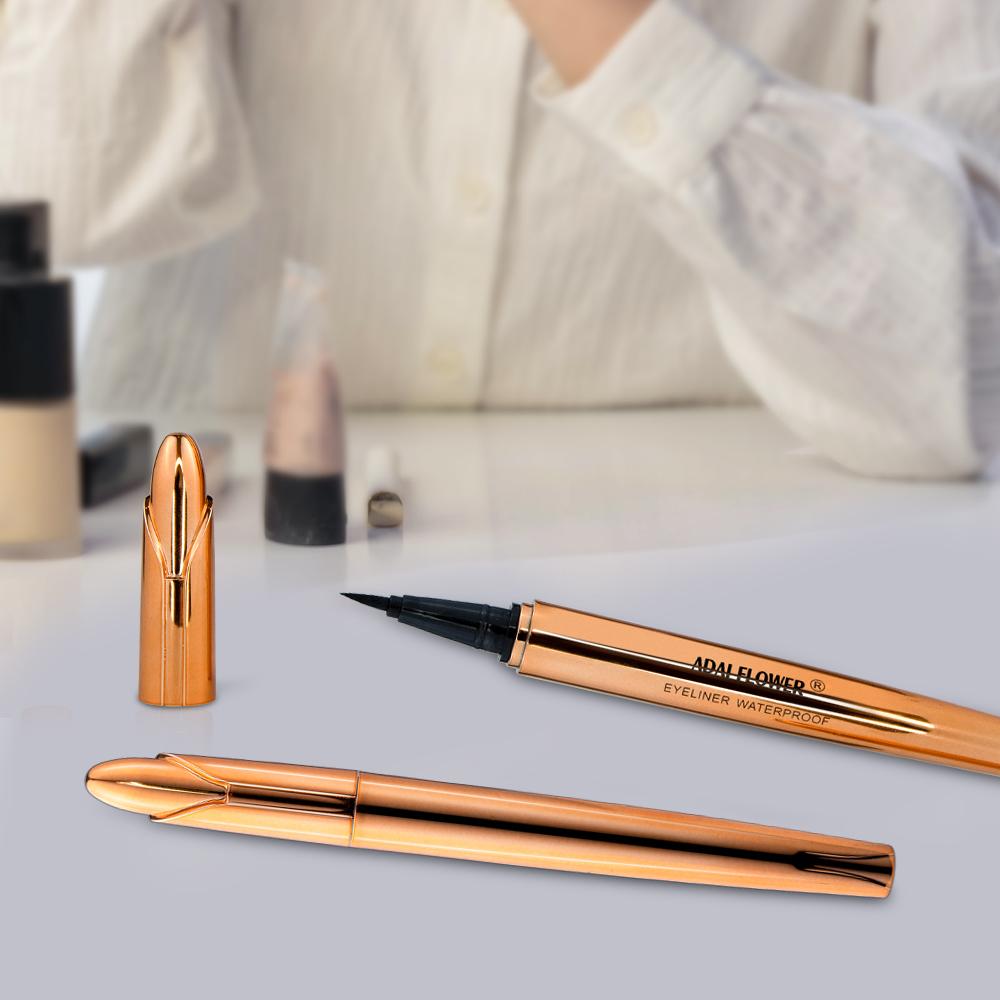 Waterproof Liquid Eyeliner Smudge-Proof & Transfer-Resistant Long-Lasting Appearance Gold Eyeliner Black