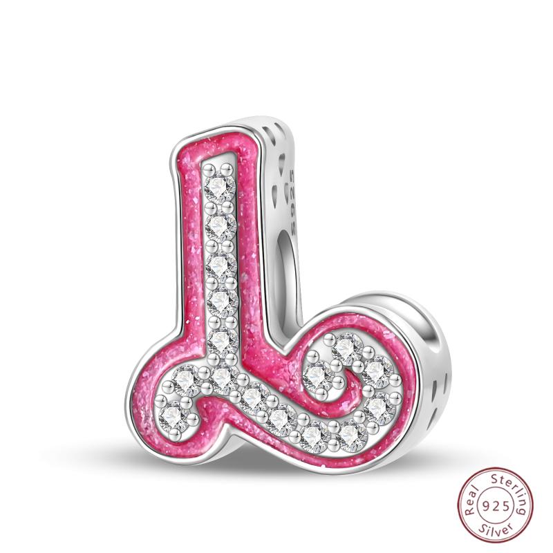 Beaded Copper Pink Charm Letters Luminous Firefly Tarot Beads Suitable For Diy Bracelet Jewelry