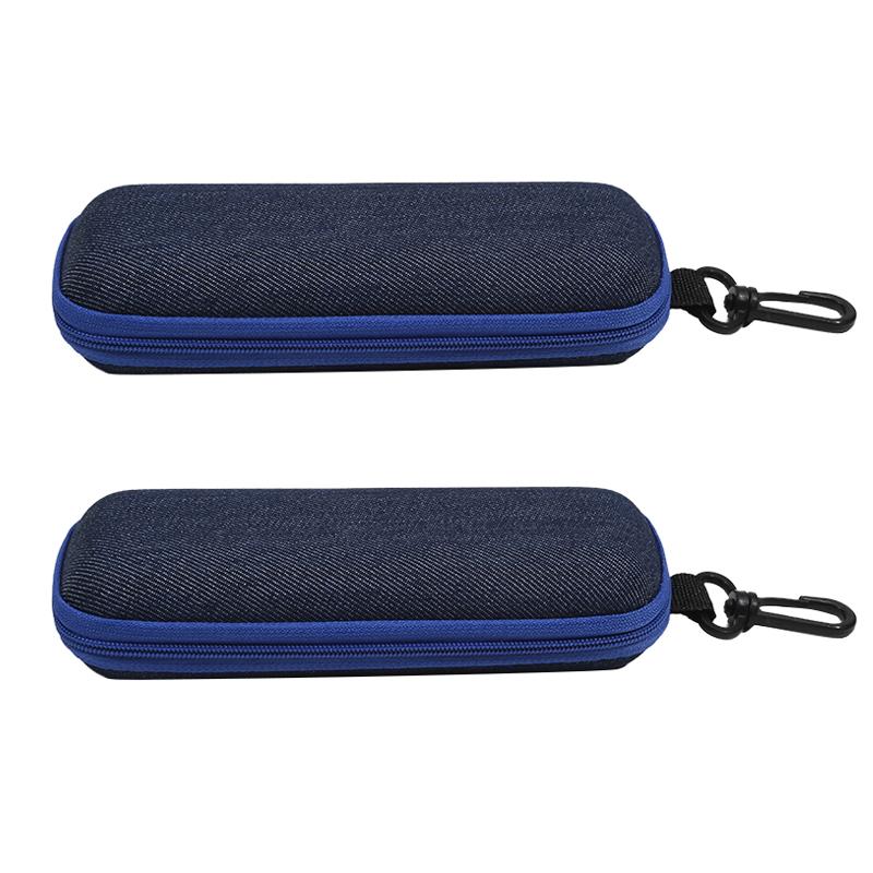 1-2pc Portable Glasses Box Zipper Sunglasses Protection Container Eyeglasses Case With Hook Reading Glasses Organizer Carry Bags