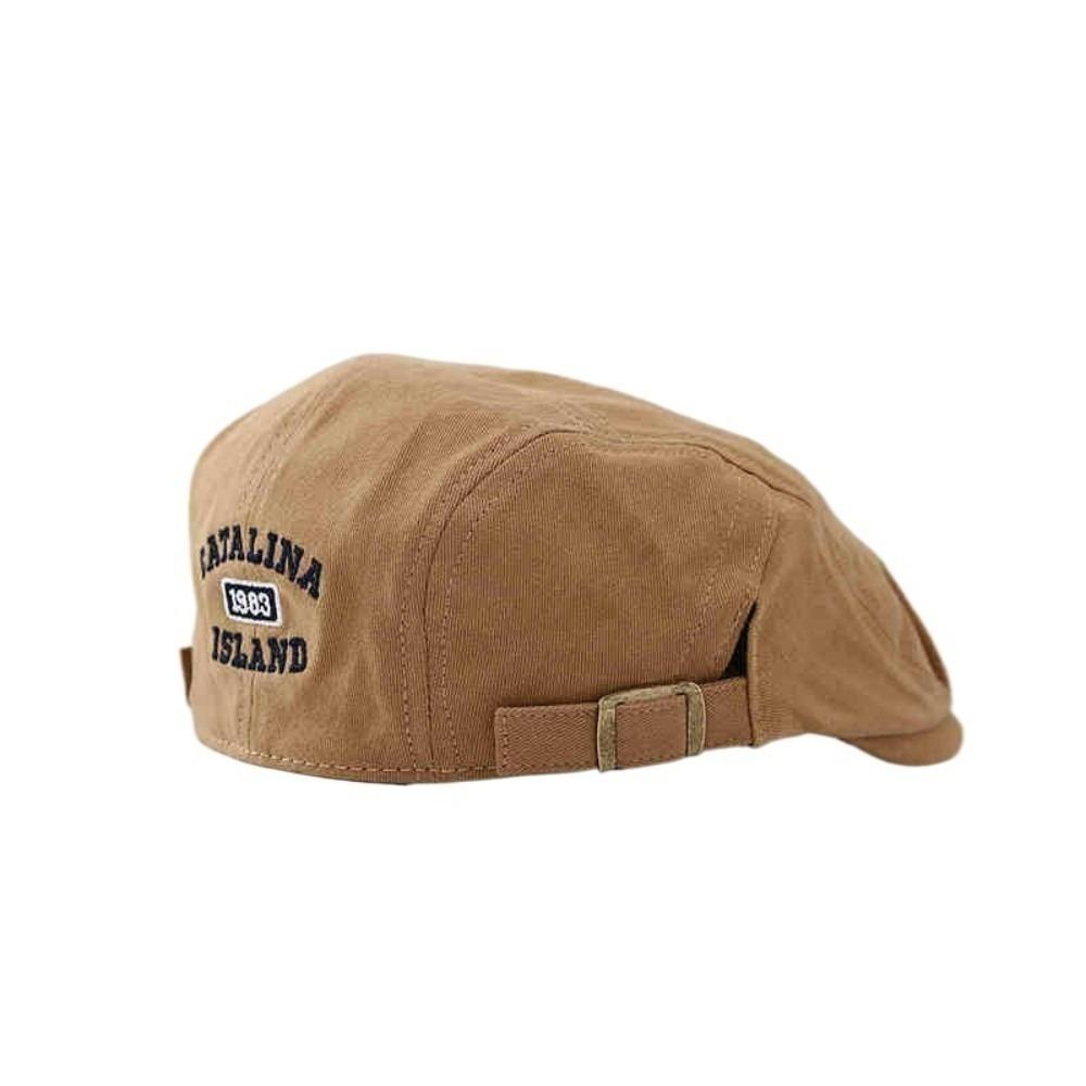 Fashion Y2k Beret Hat Adjustable Letter Embroidery Newsboy Cap Breathable Cotton Flat Cap