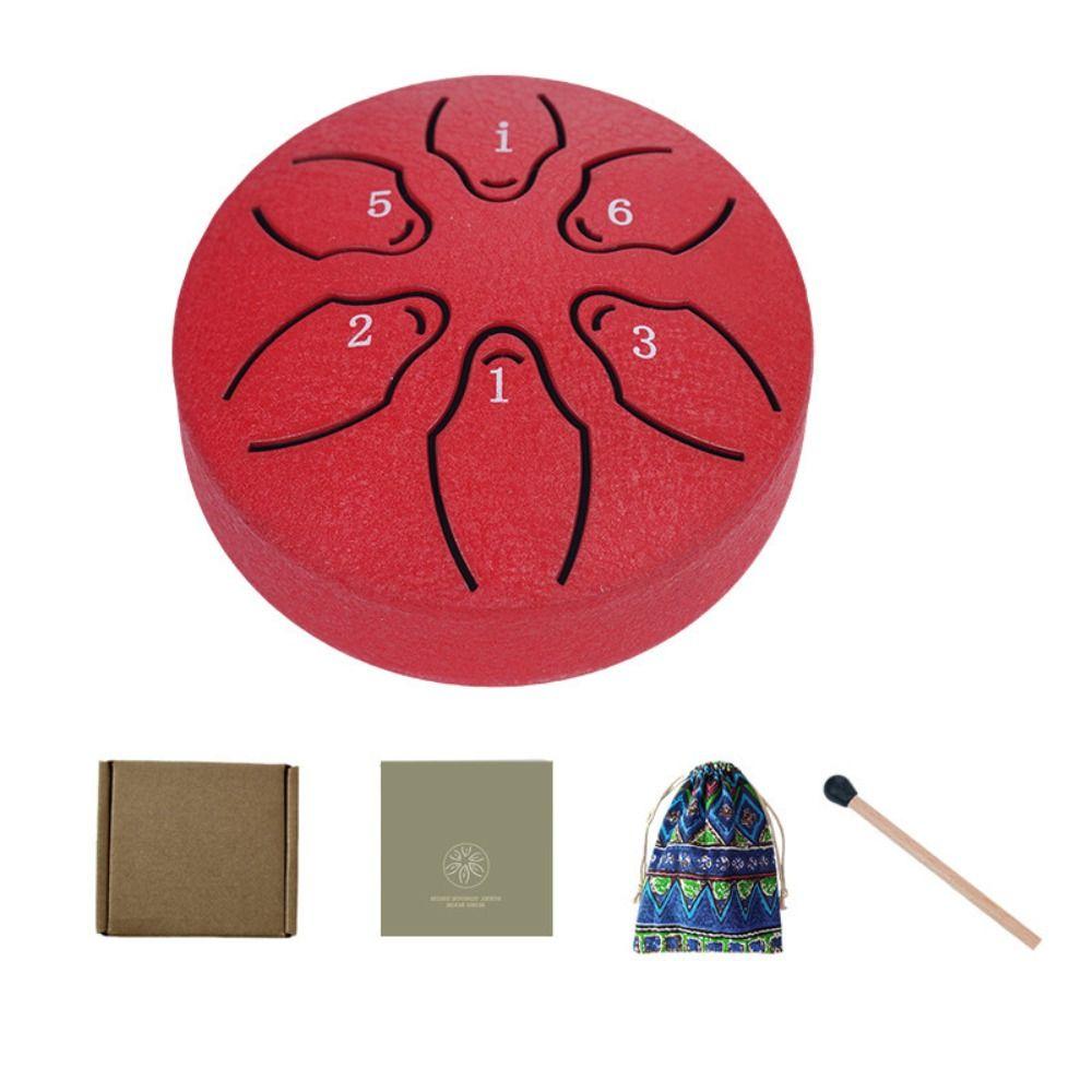 3 Inch Mini Hand Pan Drums 6-Tone Meditation Drum Steel Tongue Drum Set  Beginner