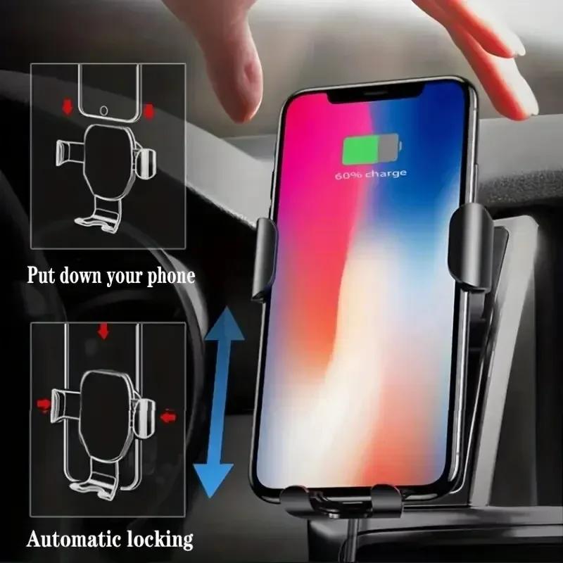 Încărcător auto wireless Suport telefon mobil Inducție gravitațională Priză de aer auto Încărcare rapidă wireless Stand pentru iPhone Samsung Xiaomi