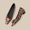 Square Toe Block Heel Mary Jane Slip-On Shoes with Buckle